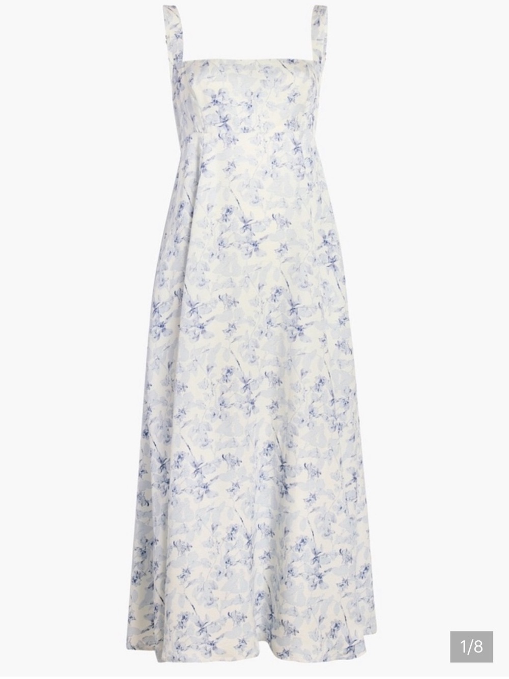 Hill House Light Blue and White Floral Rowena Dress - Medium